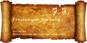 Freiberger Hartvig névjegykártya